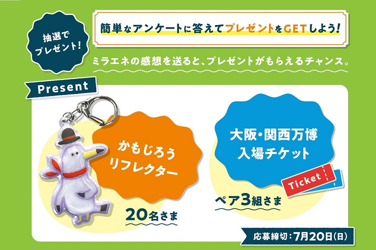 「ミラエネだより」の感想を送ってプレゼントを当てよう！