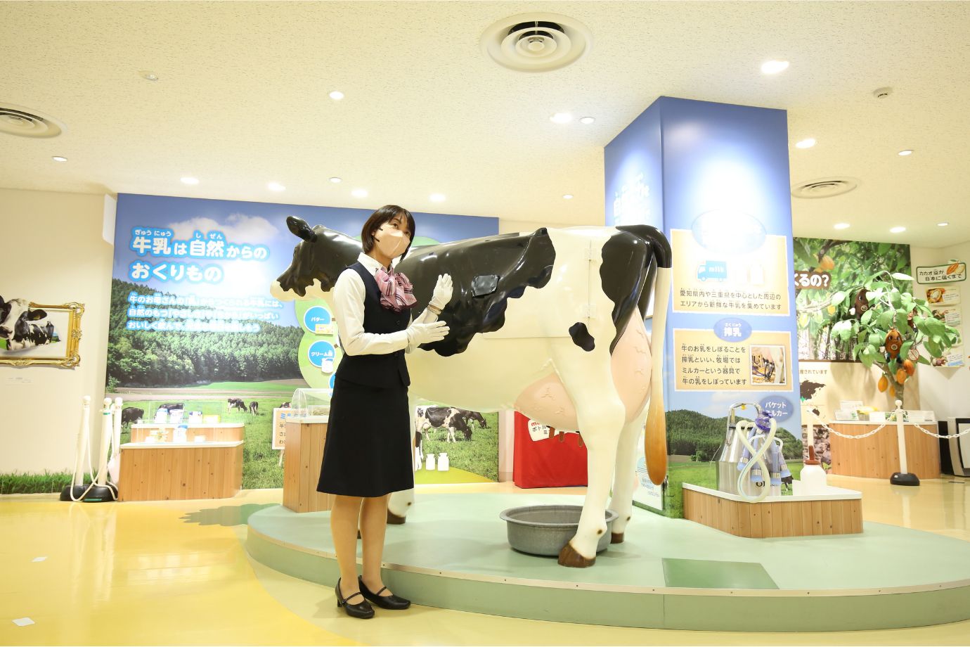 乳酸菌の種類や特徴などを展示しているスペース
