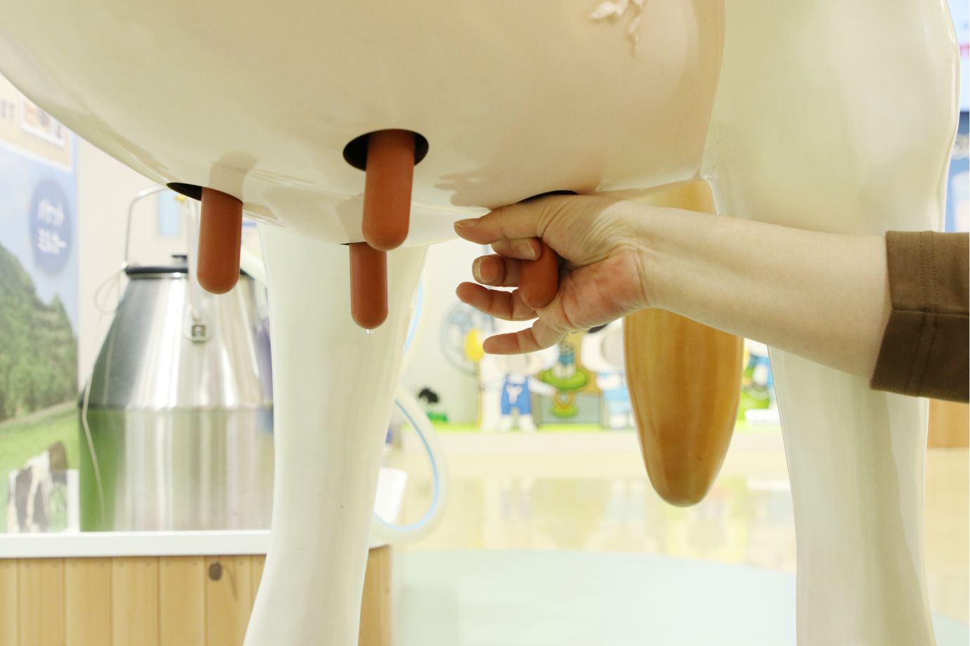 意外と難しい「乳しぼり体験」