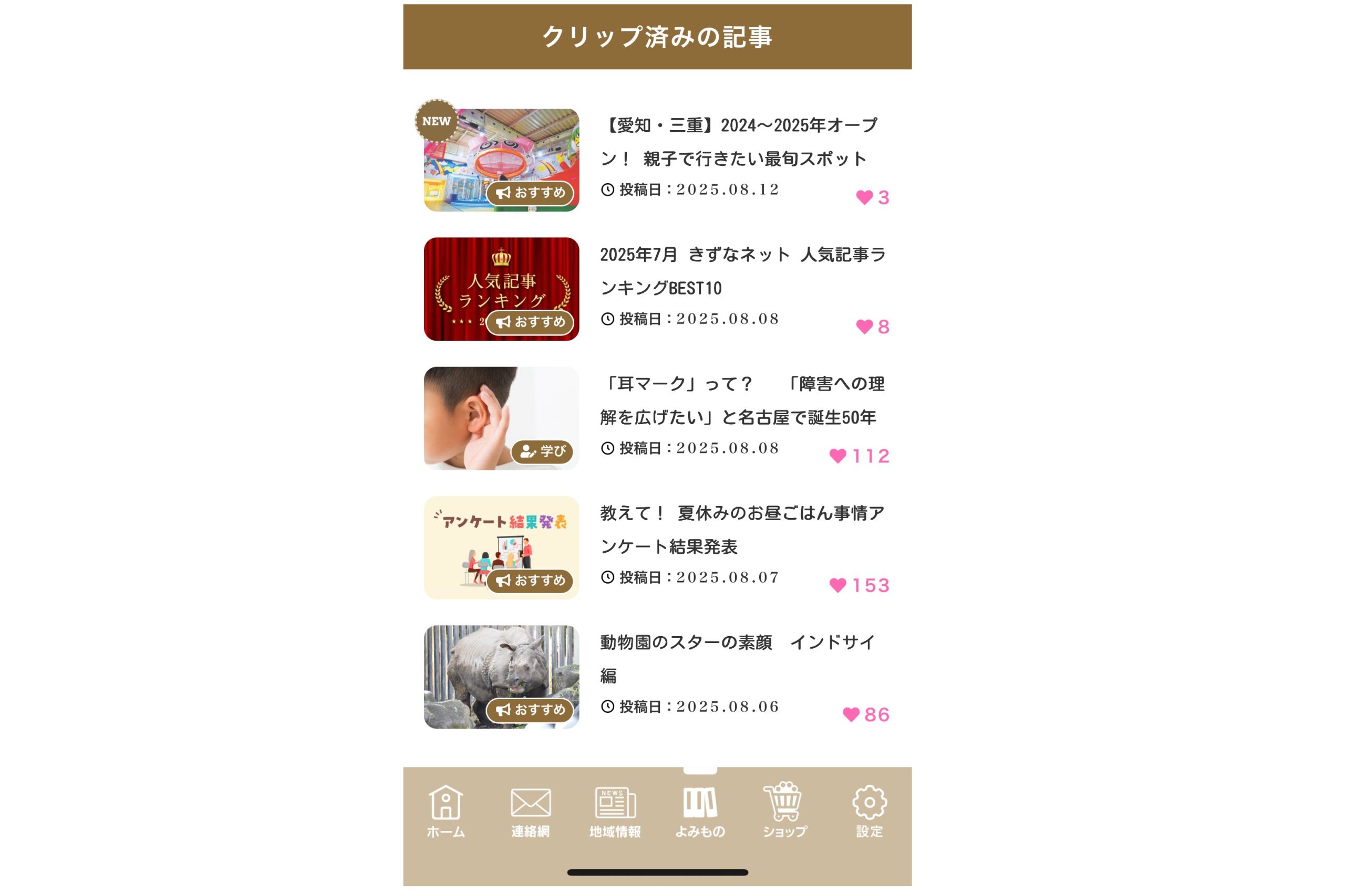 クリップした記事 