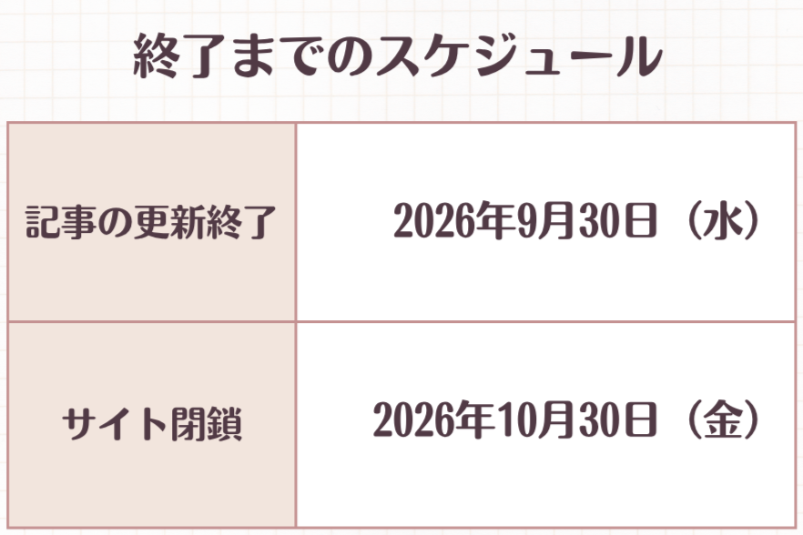 終了までのスケジュール